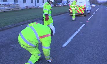 solar road stud installation