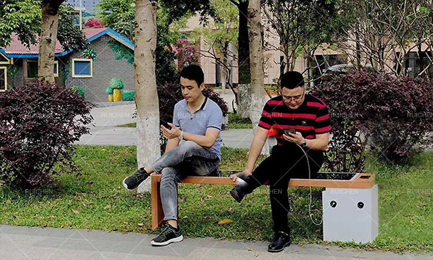 Solar Smart Powered Park Bench In Shenzhen, China