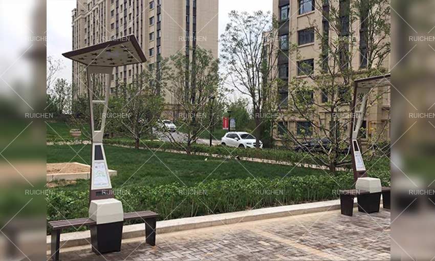 Solar Smart Powered Bench In China Living Area