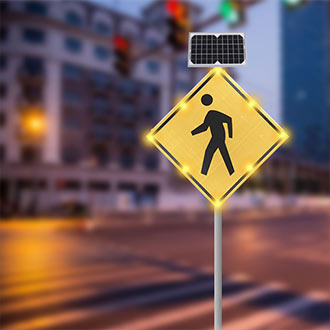 Solar Pedestrian Crossing Sign