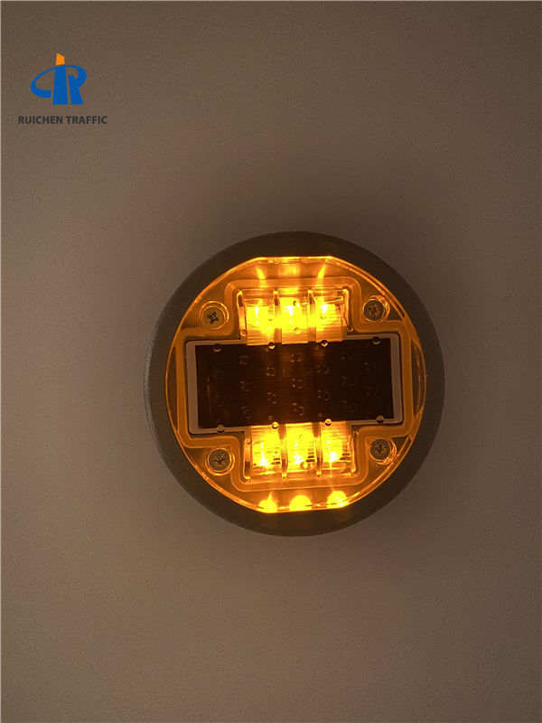 Yellow Embedded Led Road Stud In Action